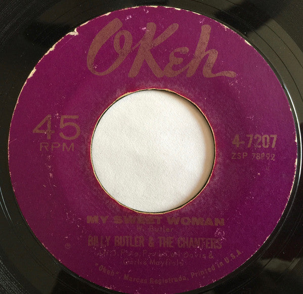 Billy Butler & The Chanters : My Sweet Woman / Nevertheless (7", Gol)