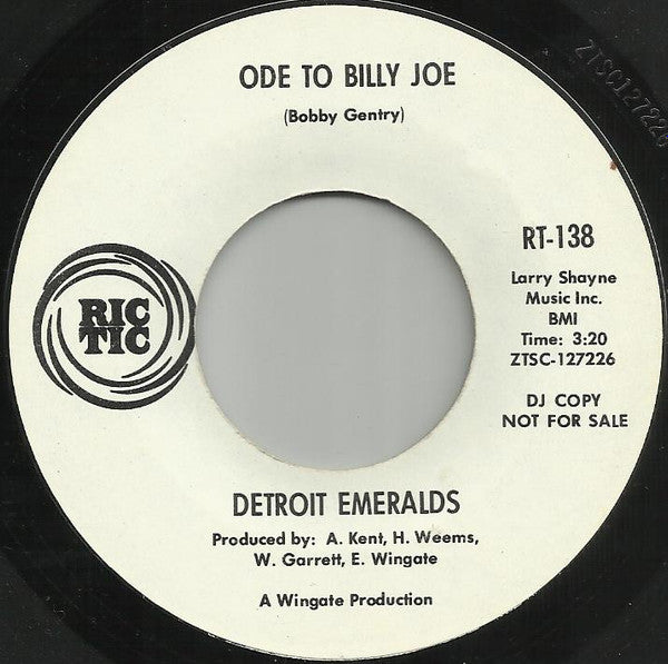 Detroit Emeralds : Shades Down / Ode To Billy Joe (7", Single, Mono, Promo, Styrene, Ter)