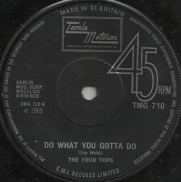 The Four Tops* : Do What You Gotta Do (7", Single, Sol)