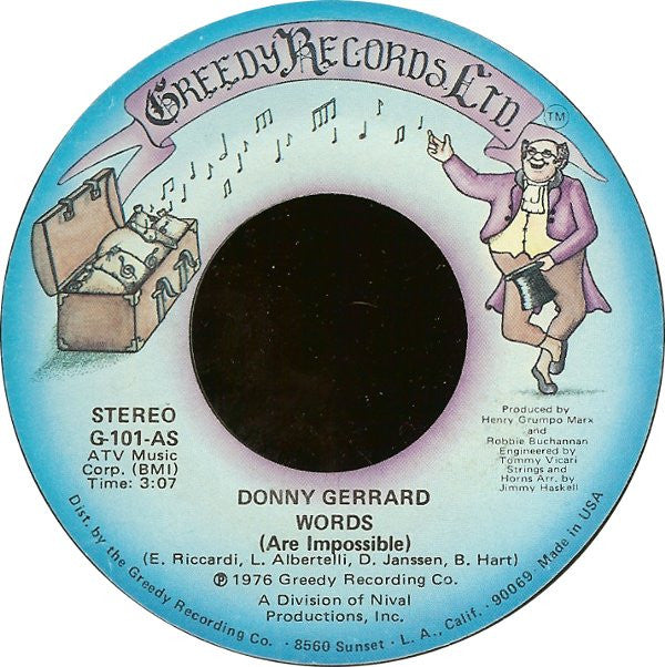 Donny Gerrard : Words (Are Impossible) (7")