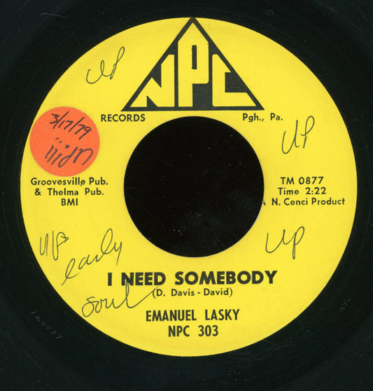 Emanuel Laskey : I Need Somebody (7", Single)