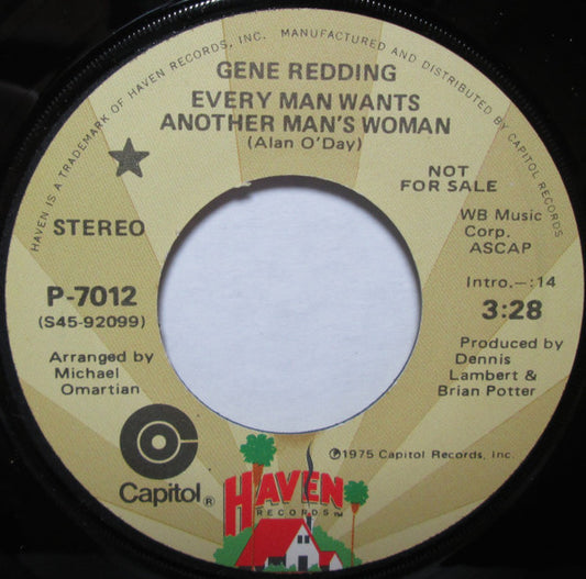 Gene Redding : Every Man Wants Another Man's Woman (7", Mono, Promo)