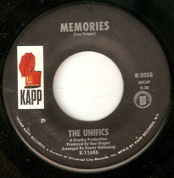 The Unifics : Got To Get You / Memories (7", Single)