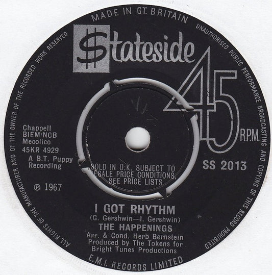 The Happenings : I Got Rhythm (7", Single)