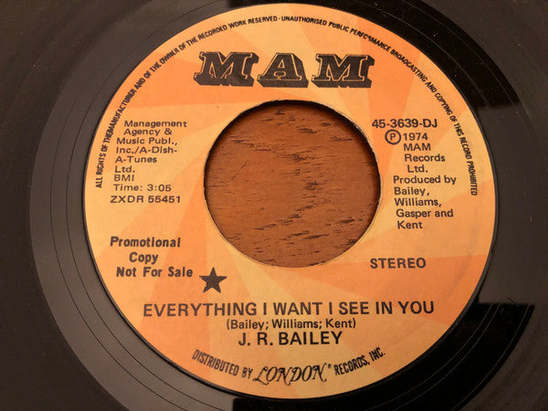 J.R. Bailey : Everything I Want I See In You (7", Promo)