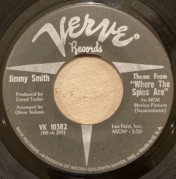 Jimmy Smith : Theme From "Where The Spies Are" (7", Single)