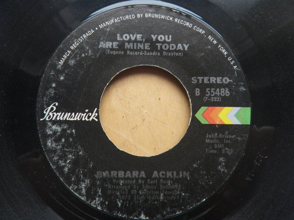 Barbara Acklin : I Call It Trouble / Love, You Are Mine Today (7", Styrene)