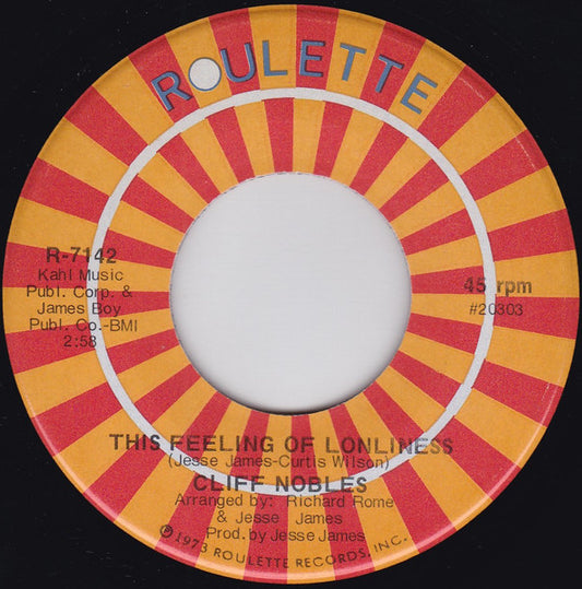 Cliff Nobles : This Feeling Of Lonliness (7")