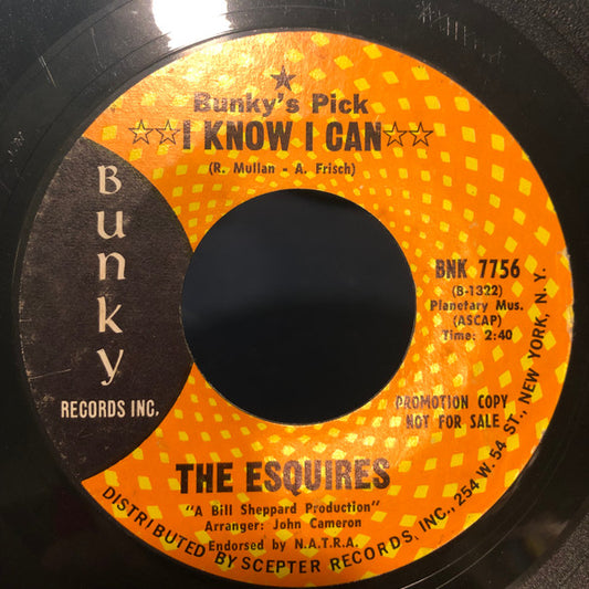 The Esquires : I Know I Can (7", Promo, Hyb)