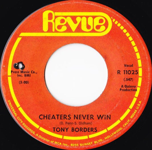 Tony Borders : Cheaters Never Win (7", Single)