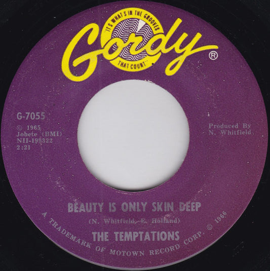 The Temptations : Beauty Is Only Skin Deep (7", Single, Ame)