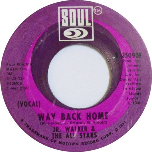 Junior Walker & The All Stars : Way Back Home (7", Single, Ame)