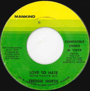 Freddie North : Lovin' On Back Streets / Love To Hate (7", Single)