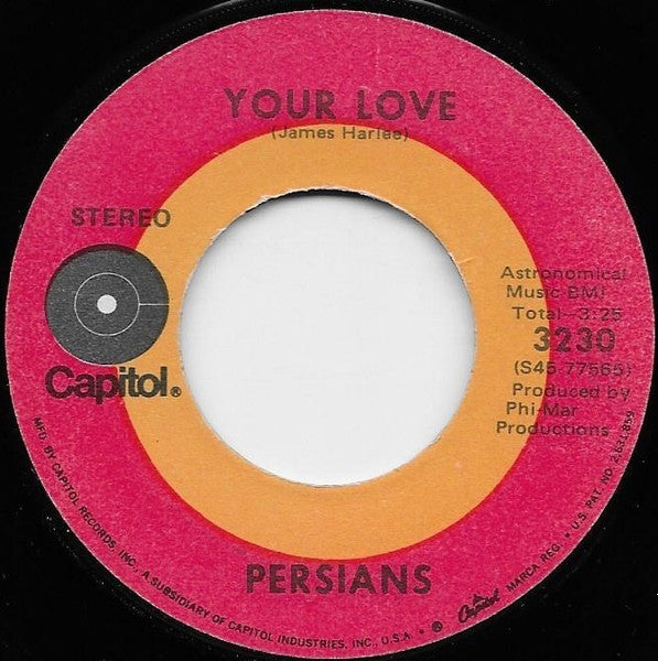 The Persians : Keep On Moving / Your Love (7", Single)