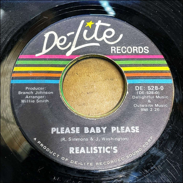 Realistic's : Please Baby Please / Too Shy (7")