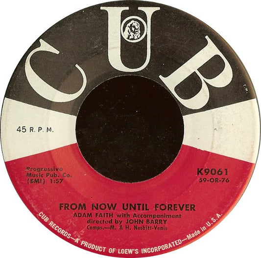 Adam Faith : From Now Until Forever (7", Single)