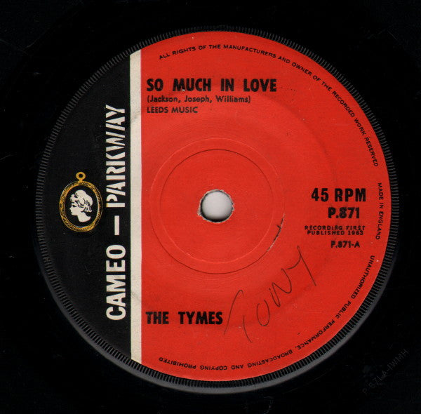 The Tymes : So Much In Love / Roscoe James McClain (7", Single, Sol)