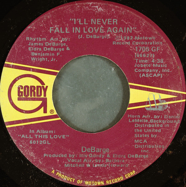 DeBarge : Time Will Reveal / I'll Never Fall In Love Again (7", Single)