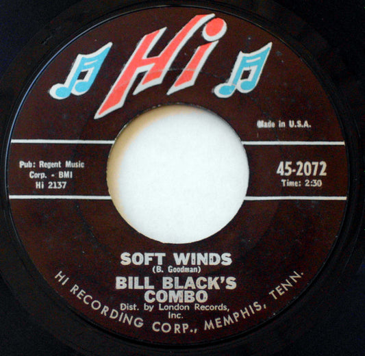 Bill Black's Combo : Soft Winds / Comin' On (7", Single)