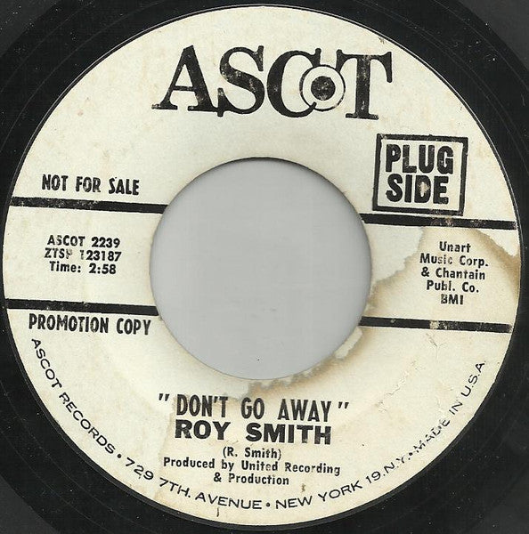 Roy Smith : Don't Go Away (7", Single, Promo, RP)