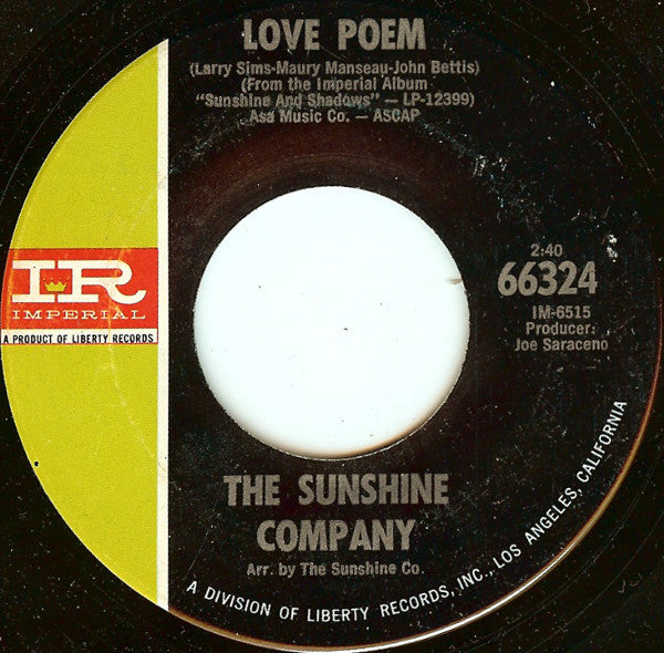 The Sunshine Company : Willie Jean (7")