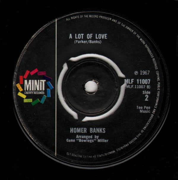 Homer Banks : 60 Minutes Of Your Love (7", Single, 3-P)