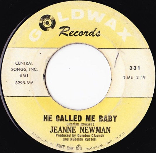 Jeanne Newman : He Called Me Baby (7")