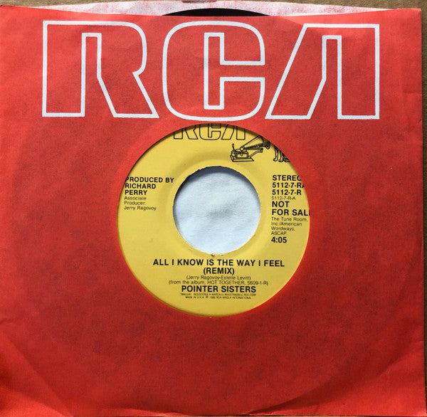 Pointer Sisters : All I Know Is The Way I Feel (7", Promo)