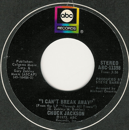 Chuck Jackson : I Can't Break Away (7", Single)