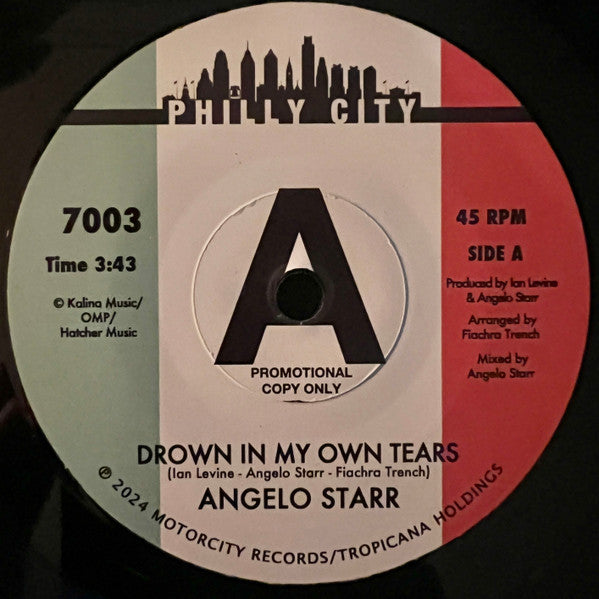 Angelo Starr : Drown In My Own Tears (7", Promo)