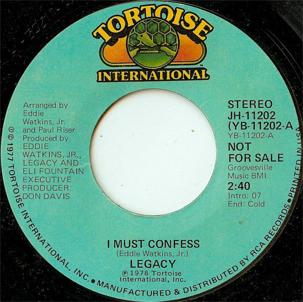 Legacy (13) : I Must Confess (7", Mono, Promo, Styrene)