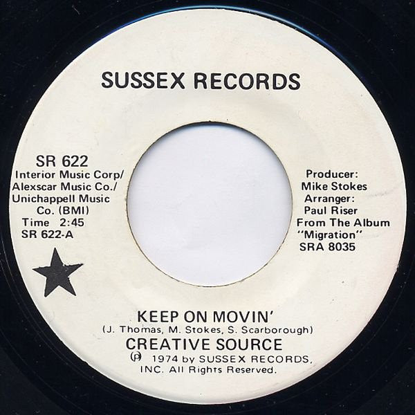 Creative Source : Keep On Movin' (7")