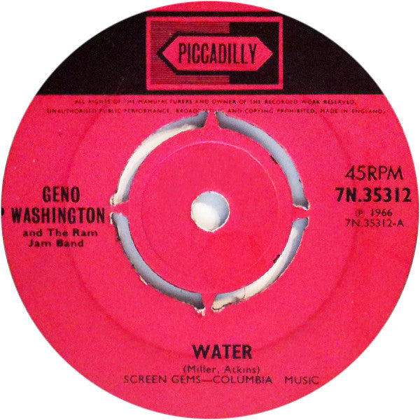 Geno Washington And The Ram Jam Band* : Water (7", Single, Pus)
