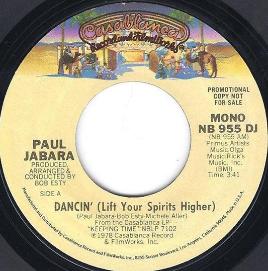 Paul Jabara : Dancin' (Lift Your Spirits Higher) (7", Single, Mono, Promo)