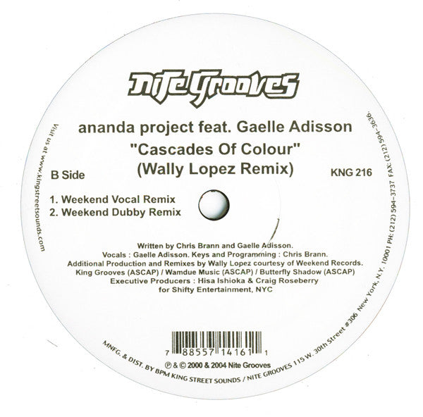 The Ananda Project : Big Boat / Cascades Of Colour (Wally Lopez Remix) (12")