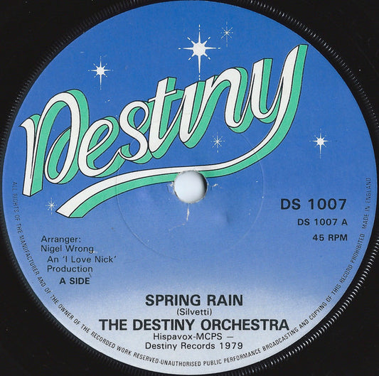 The Destiny Orchestra / The Sharonettes : Spring Rain / Sugar Dumpling (7")