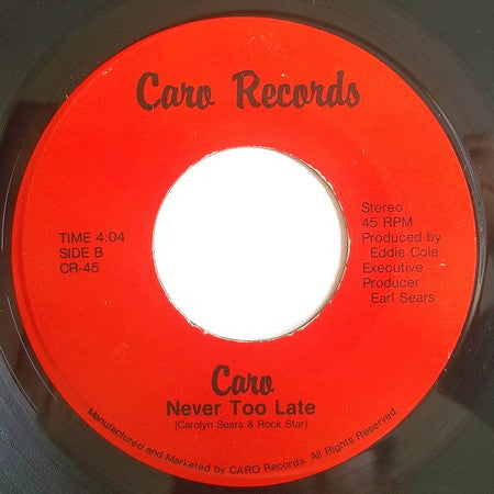 Caro (20) : I'm Scared / Never Too Late (7")