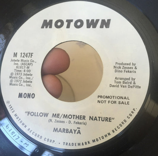 Marbaya : Follow Me / Mother Nature (7", Mono, Promo)
