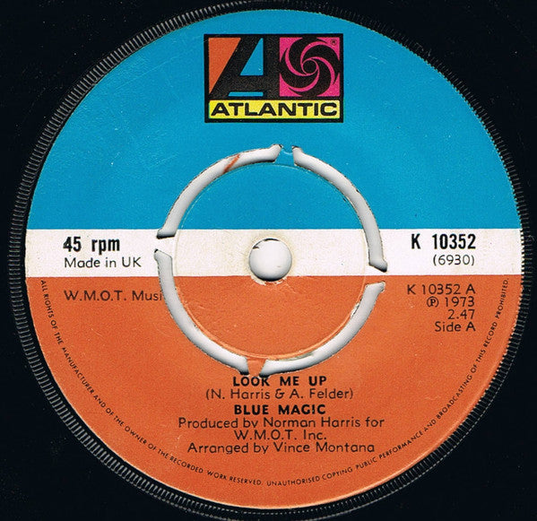 Blue Magic : Look Me Up (7", Single, Pus)