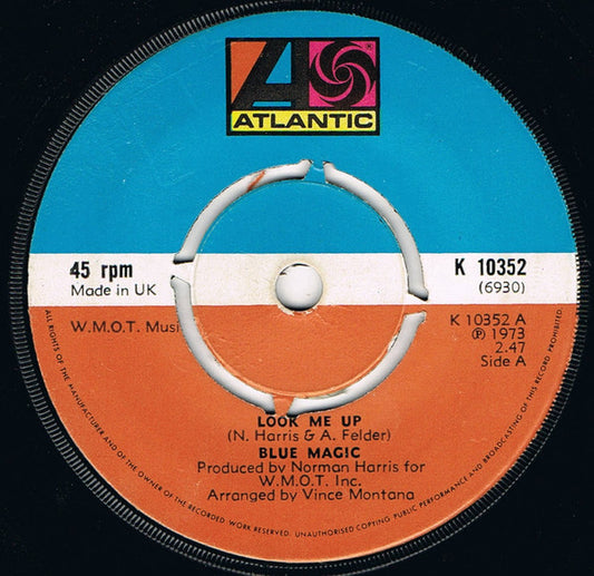 Blue Magic : Look Me Up (7", Single, Pus)