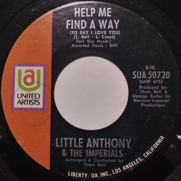 Little Anthony & The Imperials : Help Me Find A Way (To Say I Love You) / If I Love You (7", Mono, Styrene, All)