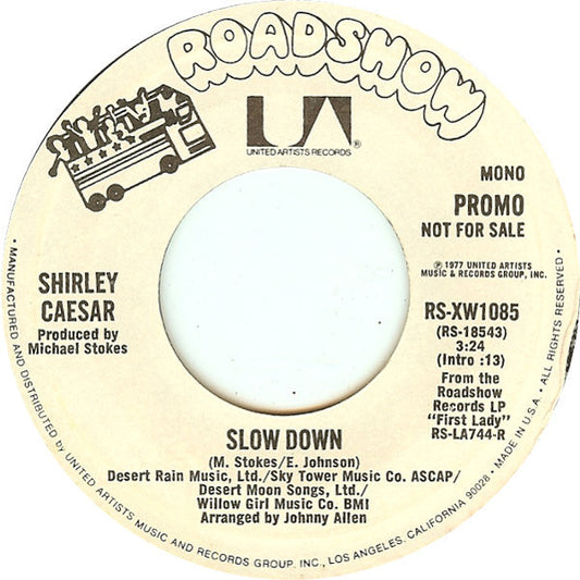 Shirley Caesar : Slow Down (7", Mono, Promo, Styrene)