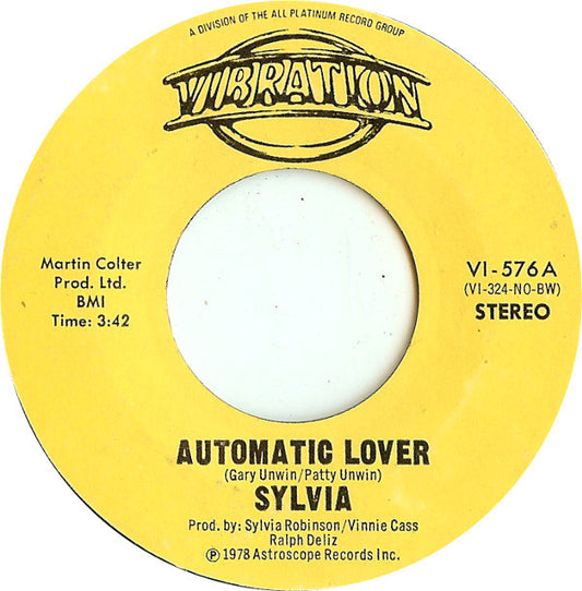 Sylvia Robinson : Automatic Lover (7")