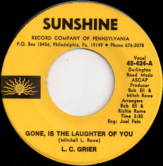 L.C. Grier : Gone, Is The Laughter Of You (7")