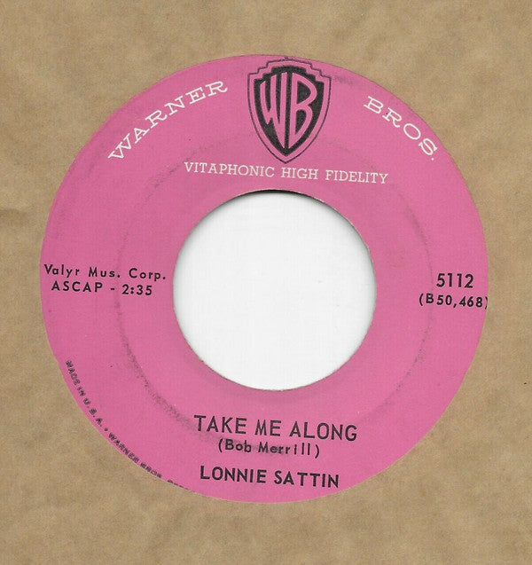 Lonnie Sattin : Oh Baby Don't Cry / Take Me Along (7", Single)