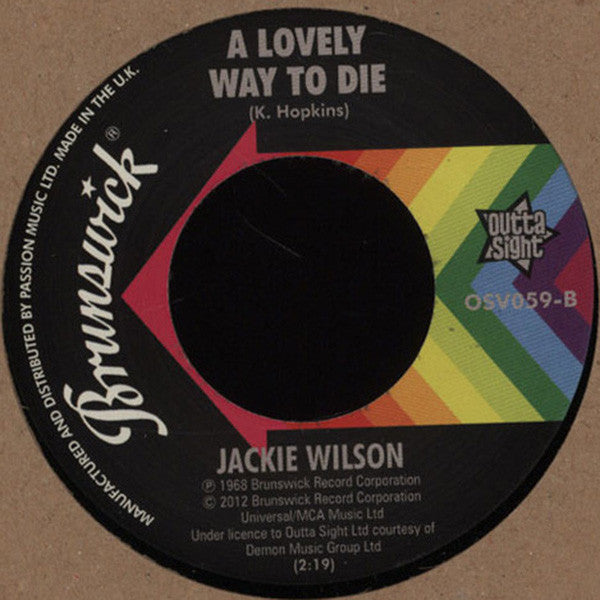 Jackie Wilson : Somebody Up There Likes You / A Lovely Way To Die (7", Single, RE)
