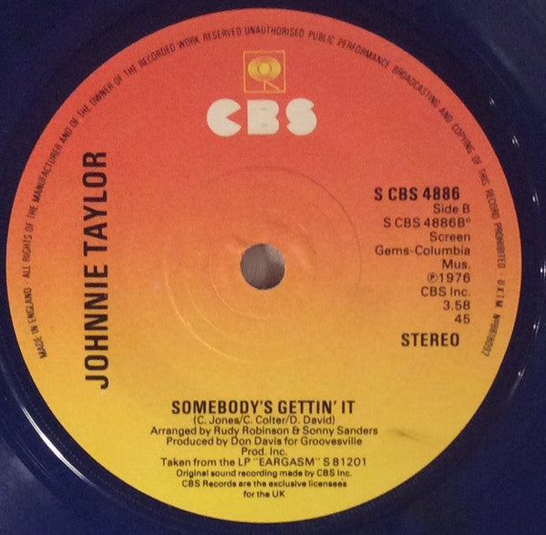 Johnnie Taylor : Disco Lady / Somebody's Gettin' It (7", Single, RE)