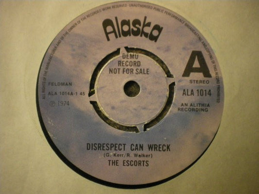 The Escorts / The R.R's : Disrespect Can Wreck / Bam-A-Lam-A Boogie (7", Promo)