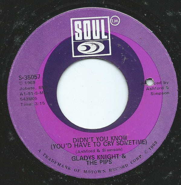 Gladys Knight And The Pips : Didn't You Know (You'd Have To Cry Sometime) / Keep An Eye (7")