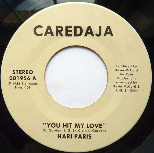 Hari Paris : You Hit My Love (7", Promo)